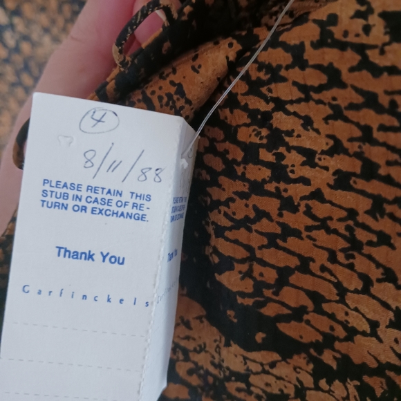 Baron Peters 100% silk dress longsleeve snakeskin size 14 vintage 80s nwt $340 - Picture 4 of 10